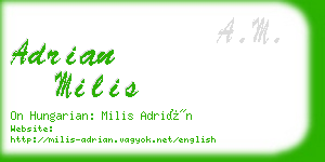 adrian milis business card